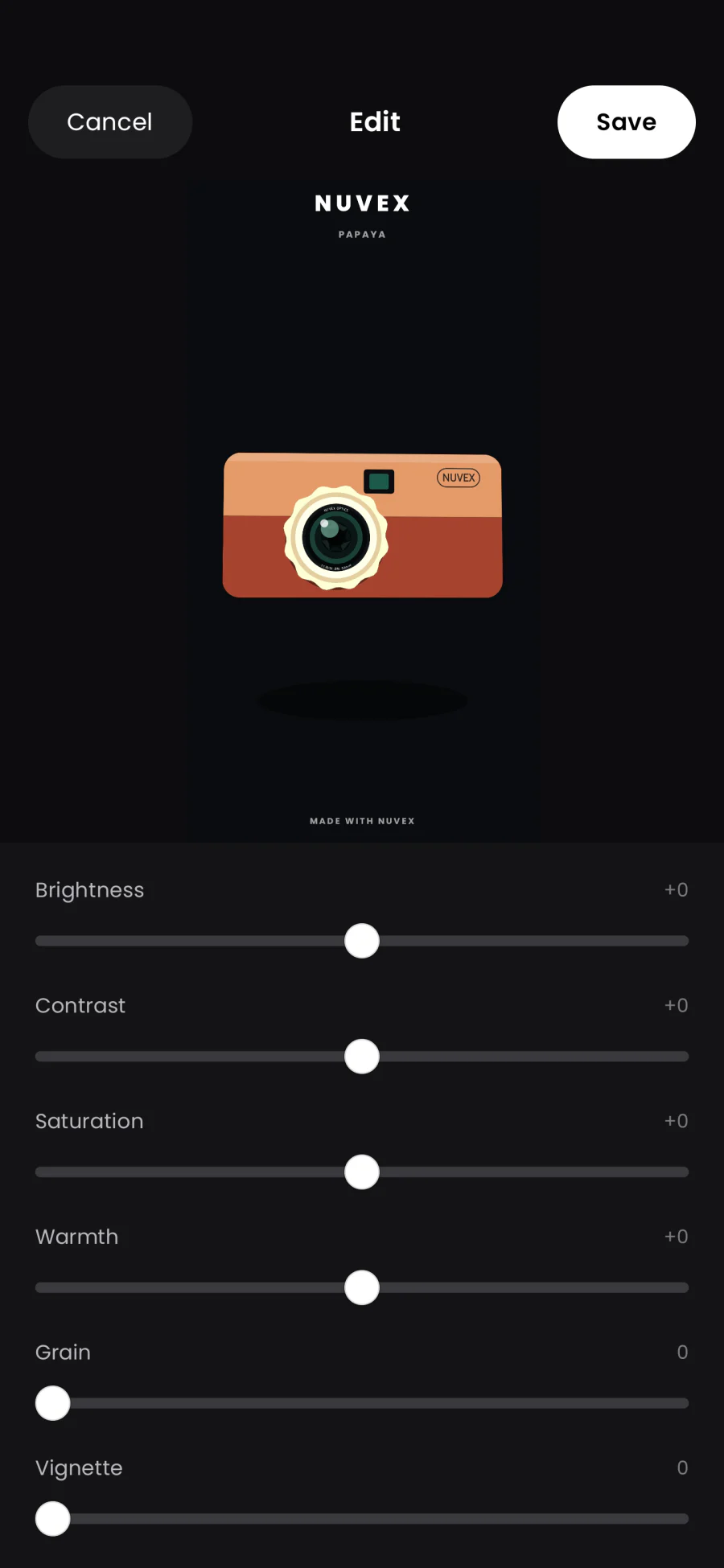 Nuvex photo editor